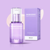 Probioderm Collagen Remodeling Serum bottle and packaging on a purple background