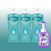Vaseline Double Moisture Lotion 450ml x3 + Malang Bubble Hand Wash 300ml