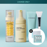 Charde Gift Cloud Ampoule 3-Week Kit - Dark Toning Bubble Peel Serum + Mela-Raising Ampoule Cream + MelaCare Peel Cream Mask + Brush