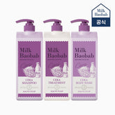 Milk Baobab Cera Shampoo + Treatment + Body Wash (Mauve Tulip), 1.2L x 3