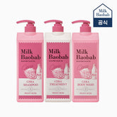 Milk Baobab Cera Shampoo + Treatment + Body Wash, Peony Musk, 1.2L x 3
