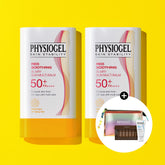 Physiogel Red Soothing AI Sun Stick Multi-Balm 17g x2 Set + Free DMT Cleansing Gel 30ml + Daily-Mune Ampoule 7-Pack Kit + Hologram Pouch