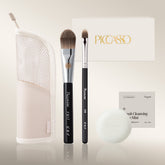 Picasso Glow Base Brush 2-Piece Set (FB17 + 258) with Mesh Standing Pouch & Mini Soap