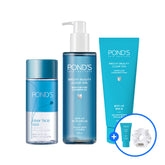 Pond's Clear Spa Cleansing Oil 200ml + Foam 150ml + Remover 120ml + Cleansing Foam 15ml + White Scrunchie Set