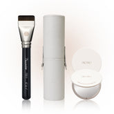 Picasso FB11 Spatula Brush + Slim Cylinder Case Warm Beige 2-Piece Set (+ Dual Mirror)