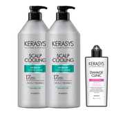 Kerasys Clinic Scalp Cooling Shampoo 980ml (2 Pack) + Shampoo 180ml