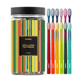 Kundal Soft & Clean Antibacterial Dual Microfine Toothbrush - Soft Bristles, 12pcs