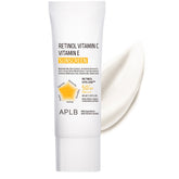 Tube of APLB Retinol Vitamin C Vitamin E Sunscreen on a white background