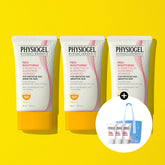 Physiogel Red Soothing AI Advanced Sunscreen 40ml x3 Set + Free Foaming Gel 20ml x3 and Reusable Bag