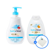 Baby Dove Top-to-Toe Body Wash Rich Moisture 400ml + Body Lotion Rich Moisture 400ml (Optional Dove Hand Towel)