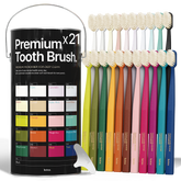 Hetras Premium Soft Dual-Filament Toothbrushes - 21 Pack with Tongue Cleaner & Brush Caps