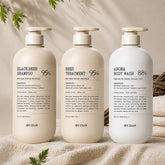 Byour Beer Yeast Scalp Care Shampoo + Treatment + Body Wash Amber Wood 1000ml Set