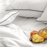 Nard Relaxa Deep Sleep Set (Comforter + Pad + Pillowcase) Super Single (White/Charcoal)