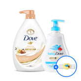 Dove Bath Set Relaxing Shea Butter Body Wash 1L + Baby Dove Body Wash 400ml (Choose 1 Gift)
