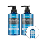 Kundal Scalp Refreshing Cool Shampoo Aquamint 500ml x2 + Cool Body Wash 500ml x1
