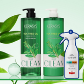 Kerasys Real Nature Tea Tree Oil Shampoo 1L x2 + Foot Shampoo 410ml