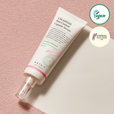 Calamine Pore Control Capsule Serum bottle on a pink background with vegan and animal test-free logos.