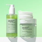 Veganifect Green Barley LHA Gel Cleanser + LHA Toner Pads (60 sheets) - 2-piece set