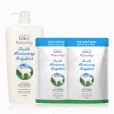 Leivy Goat Milk Body Wash 1150ml + 900ml Refill x2 - 3-Piece Set