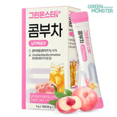Green Monster Detox Kombucha Flat Peach 10-Stick Box (2 Billion Probiotics 50g)