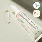 LHA Peel&Fill Pore Balancing Cream bottle with vegan and animal test-free logos on a neutral background