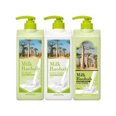 Milk Baobab Original Shampoo + Treatment + Body Wash - Lime & Basil, 1L x 3
