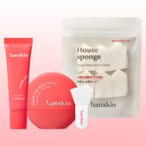 Hanskin Code On DD Cream Foundation 35ml Set (Moisture Base Prep + Mini Silicone Brush + 6 Sponges)