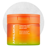 APRILSKIN jar of Carrotene IPMP Instant Calming Serum Pads on a white background