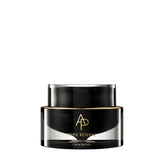 Black jar of Prime Reserve cream on a white background