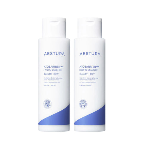 Two Aestura Atobarrier Pro Hydro Essence bottles on a white background