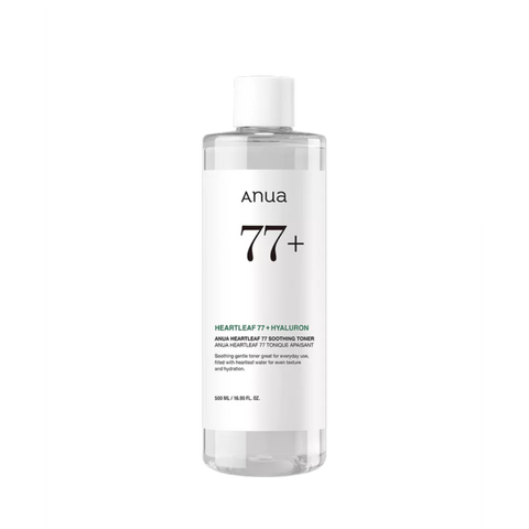 Clear bottle with white label featuring 'anua' brand on a white background