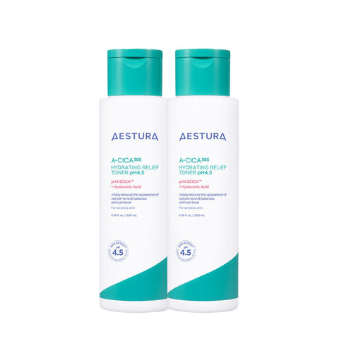 Two Aestura toner bottles on a white background