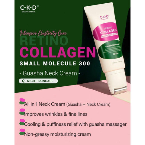 Soonsu Beauty Retino Collagen Small Molecule 300 Guasha Neck Cream side view