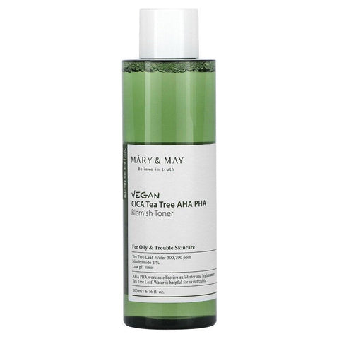 Soonsu Beauty Vegan CICA Tea Tree AHA PHA Blemish Toner front view