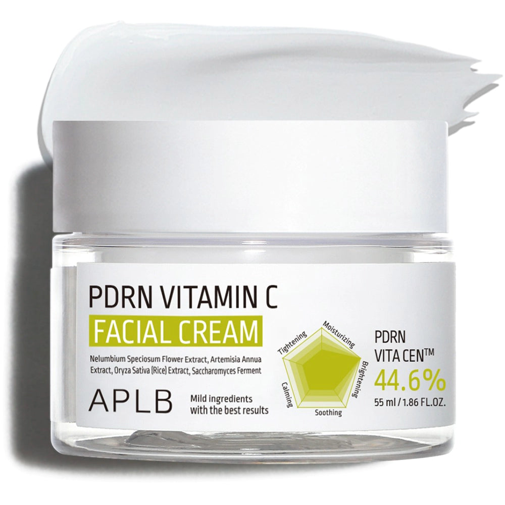 PDRN Vitamin C Facial Cream jar with label on a white background