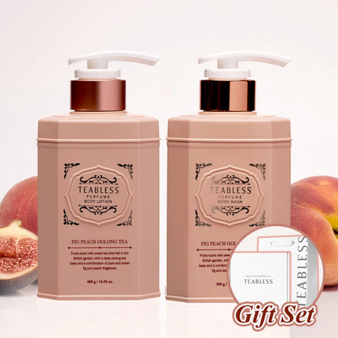 Teabless Fig Peach Oolong Tea Perfume Body Lotion 480g + Wash 500g Set