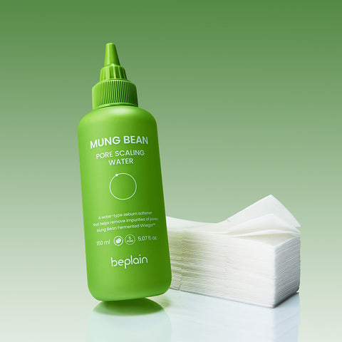 Beplain Mung Bean Pore Scaling Water 150ml + Cotton Pads 40pc Set