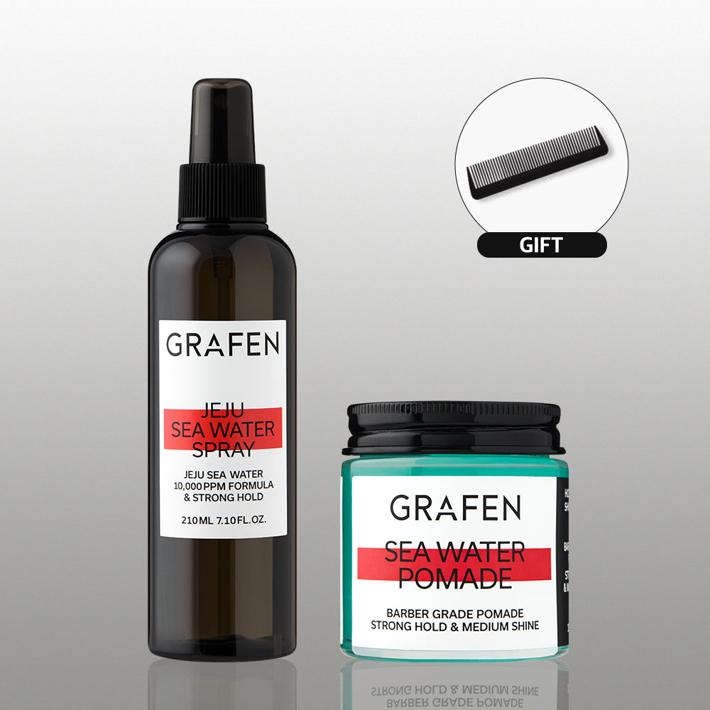 Grafen Hair Styling 3-Piece Set (Pomade + Spray + Setting Comb)