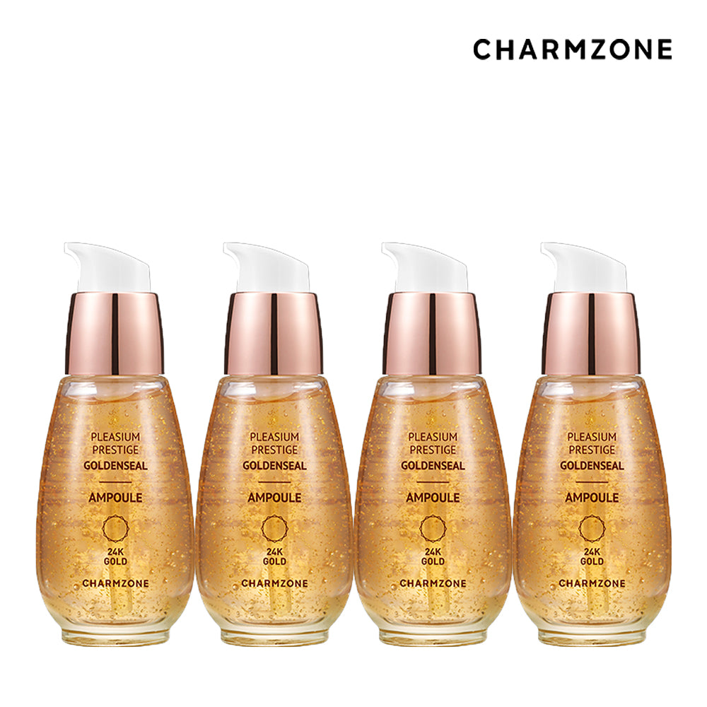 Charmzone New Plegium Prestige Real Gold Wrinkle Nourishing GoldenSilk Ampoule 30ml (4 Pack)