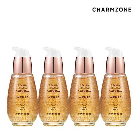 Charmzone New Plegium Prestige Real Gold Wrinkle Nourishing GoldenSilk Ampoule 30ml (4 Pack)