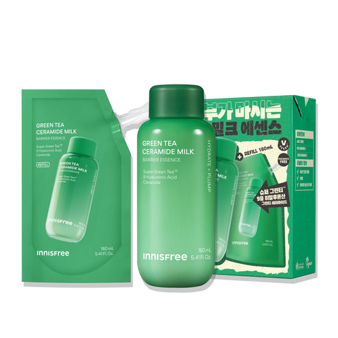 Innisfree Green Tea Ceramide Milk Essence 160 ml (2 Pack)