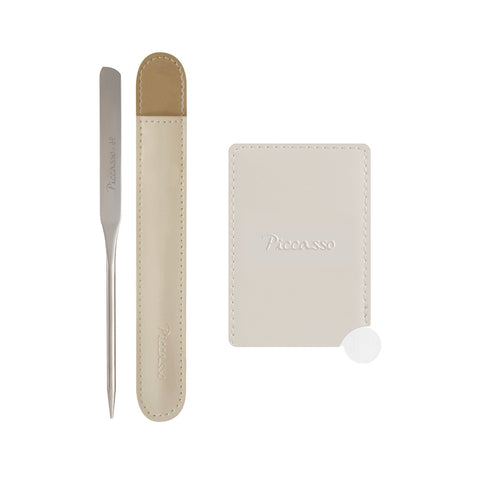 Picasso Makeup Spatula + Mini Mixing Palette Set (Includes 2 Micro Puffs)