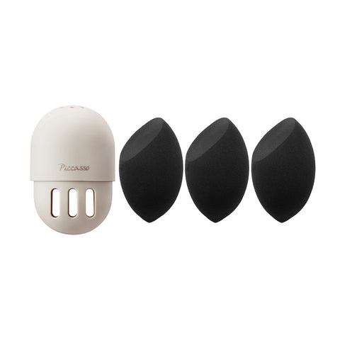 Picasso Black Marshmallow Sponge 3-Pack + Sponge Case Set