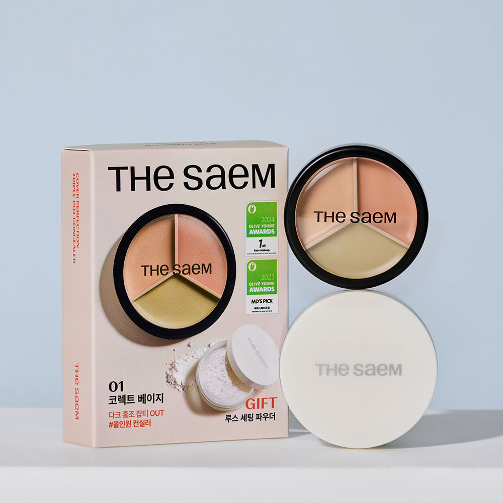 The Saem Cover Perfection Triple Pot Concealer + Powder Set