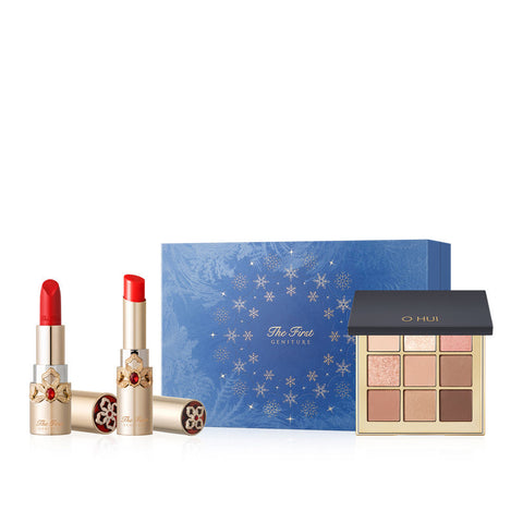 OHUI The First Geniture Lipstick & Lip Balm Duo Special 2-Set (Lipstick 3.9g + Lip Balm 3.2g + 9-Compartment Palette)