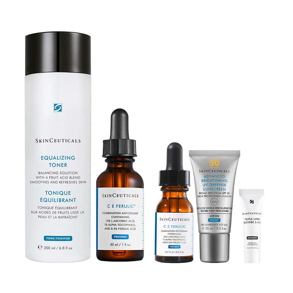 SkinCeuticals C E Ferulic & Equalizing Toner Set (Includes C E Ferulic 15ml + Deluxe Barrier Cream & Sunscreen)