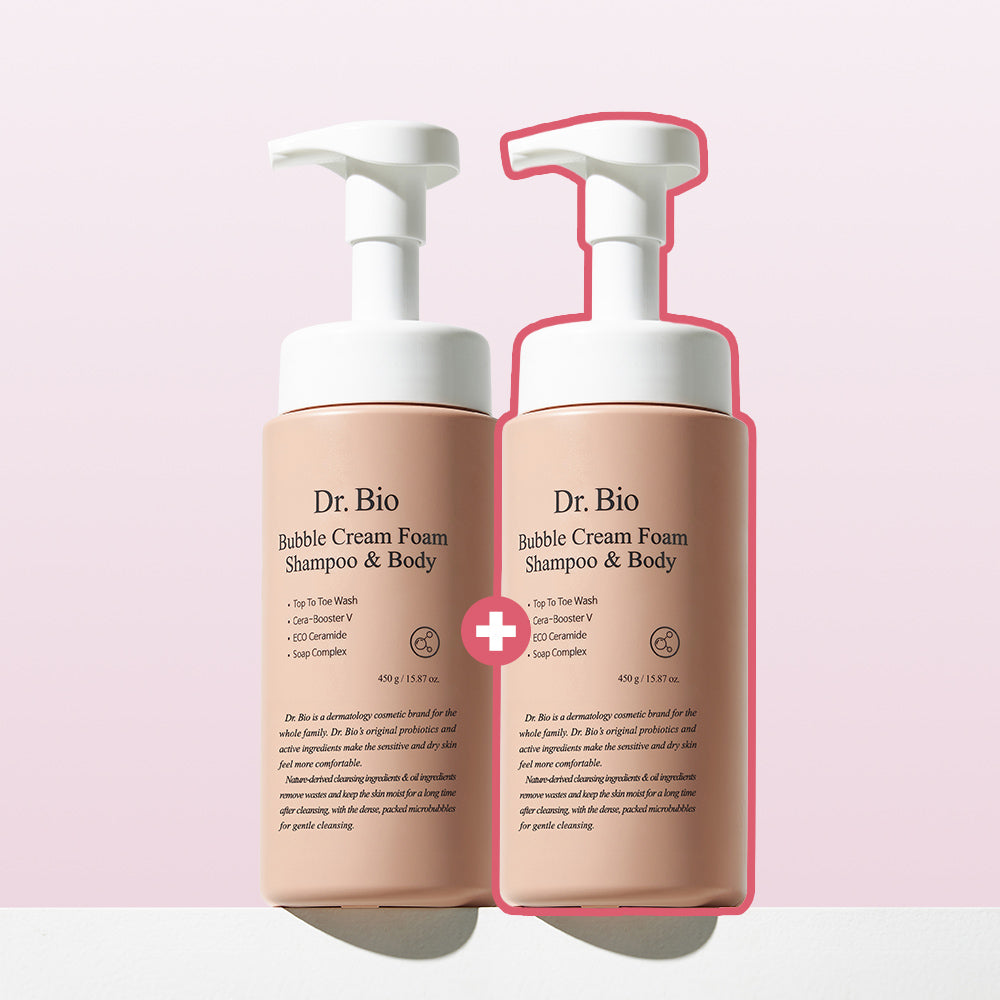 Dr.Bio Bubble Cream Foam Shampoo & Body Wash 450g (2 Pack)