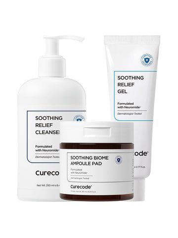 CureCode Sensitive Pore Care 3-Piece Set (Cleanser + Toner Pads + Soothing Gel)