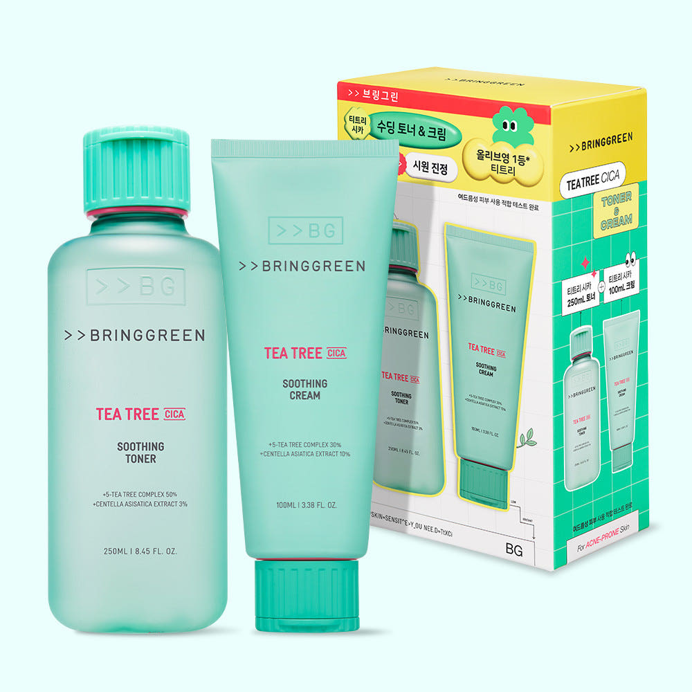Bringgreen Tea Tree Cica Soothing Toner 250ml + Cream 100ml Pack