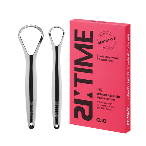 Clio Dentimate Retime All-Stainless 420 Tongue Cleaner Spoon Type 2pc Set